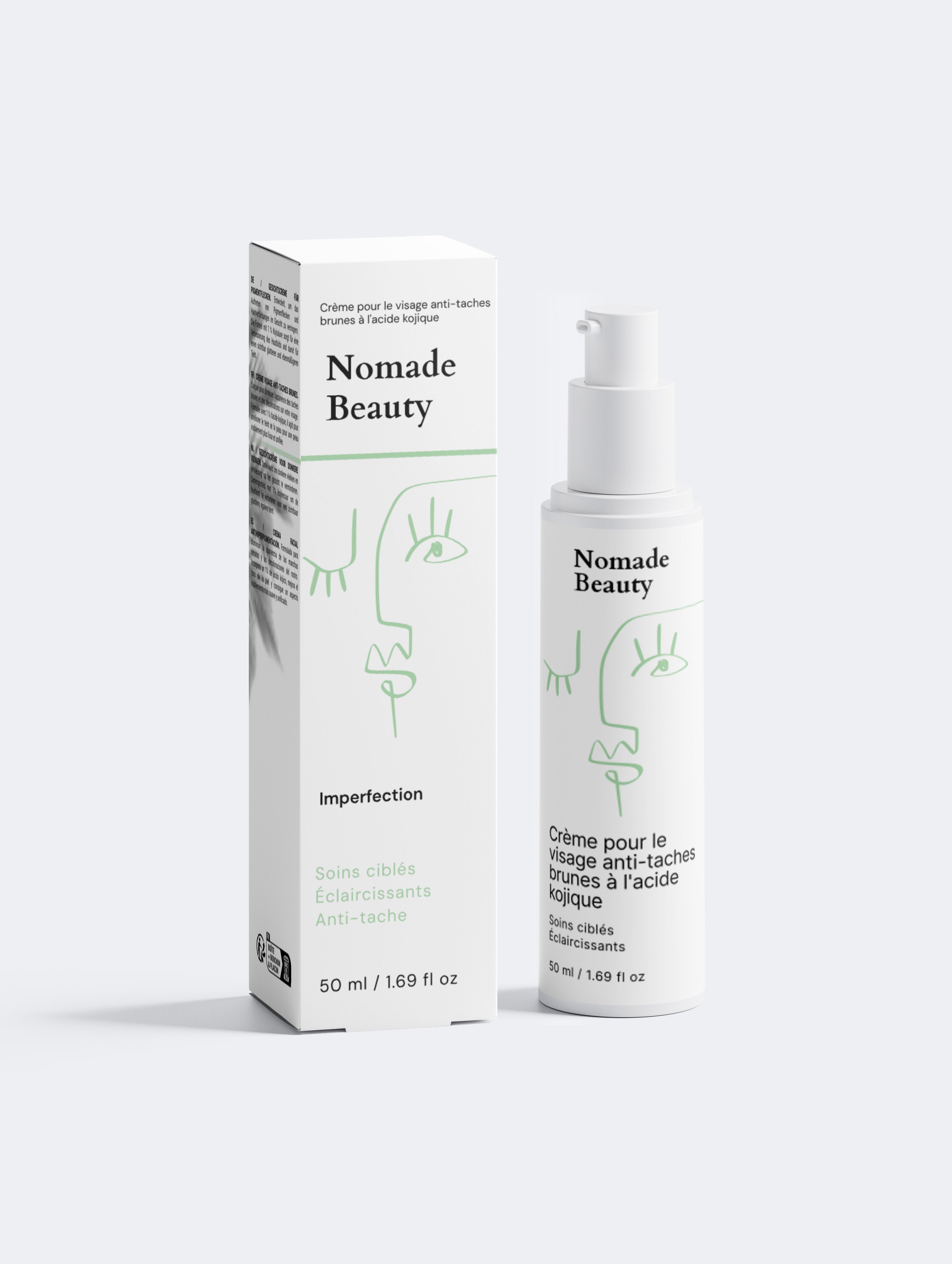 Crème pour le visage anti-taches brunes à l'acide kojique