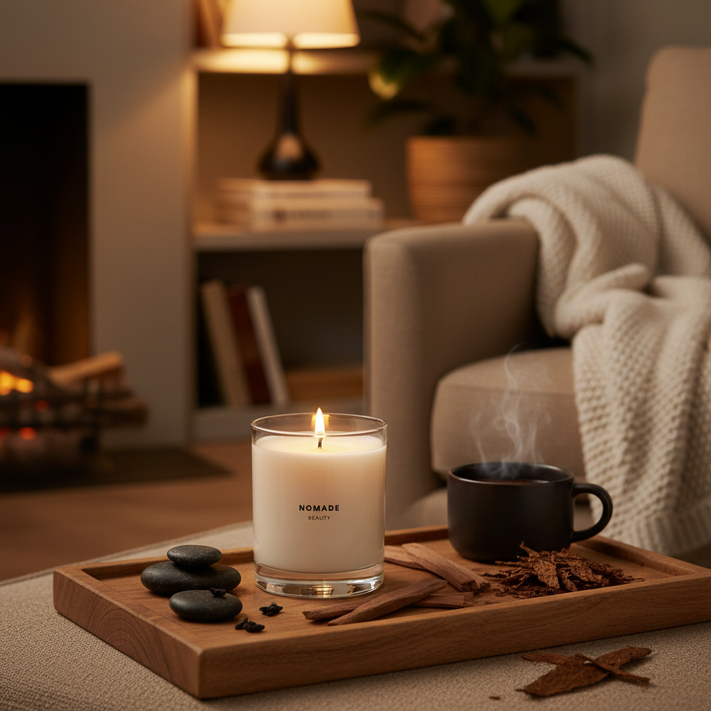 Bougie Santal Tabac - Ambiance cosy