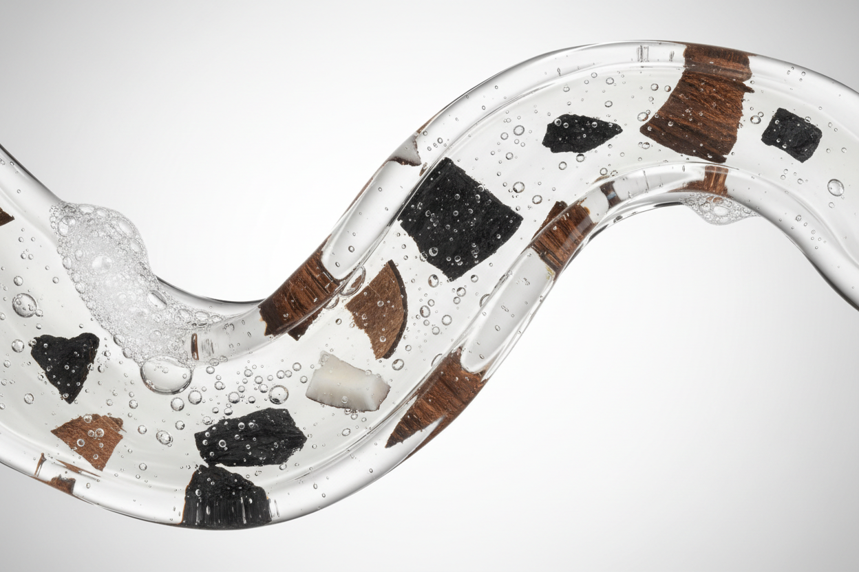 gel douche hydratente et apaissante avec de la noir de coco mes sans afficher le contenant