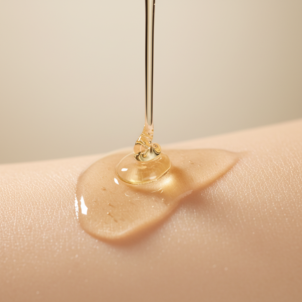 Texture fluide du sérum anti-âge