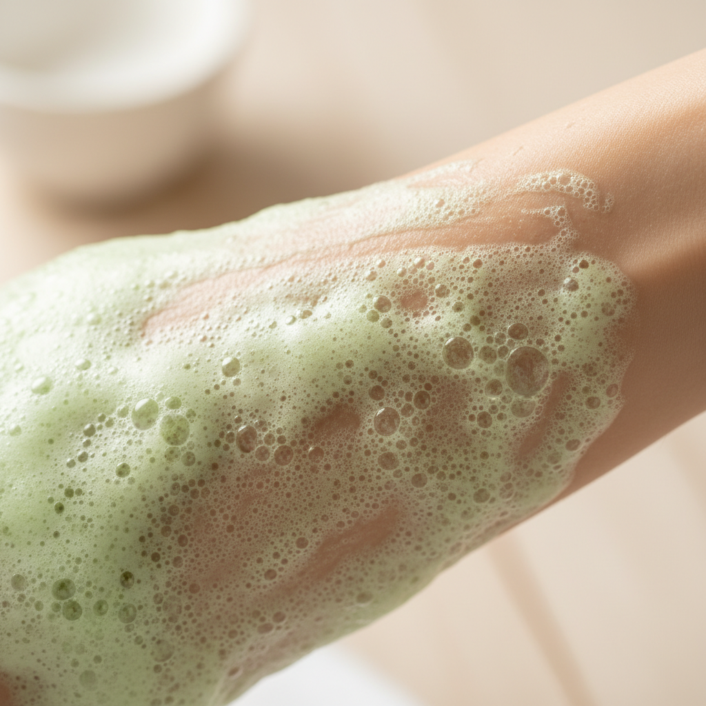 Texture mousse hydratante du savon