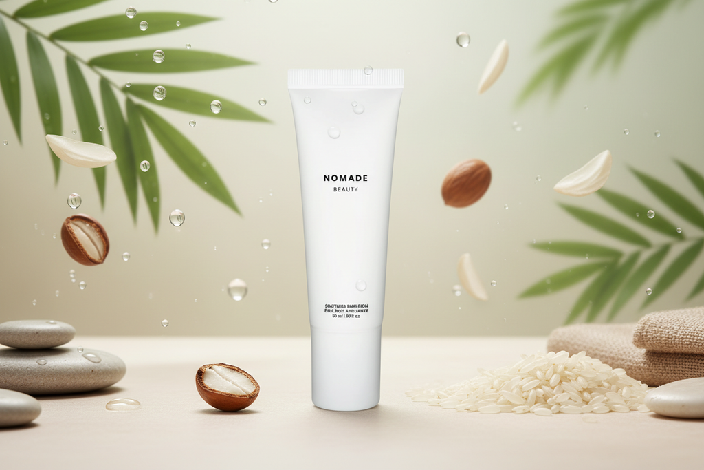 Shea Butter Soothing Emulsion – Flacon avec inscriptions